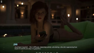 Dominos Beach 25 – Christie’s Striptease for John in Front of Nikki & Scarlett