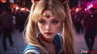 A hot cosplayer wasn’t afraid to take on the challenge and accepted a sex battle in front of the audience [AI]