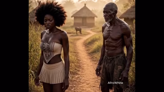 Black ebony horny sweet young african sexy nigerian teen raw sex fucked by an old elderly man in public farm village to pay her debt [AI Generated]